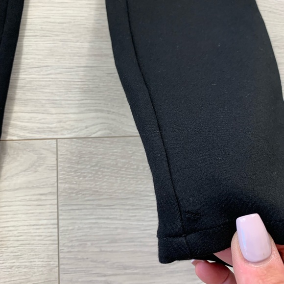 PAIGE Black Rosalind Ponte Knit Stretch Pants w/ Faux Leather Trim Pockets - Picture 9 of 12